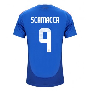 Itálie Gianluca Scamacca #9 Domácí Dres ME 2024 Krátký Rukáv